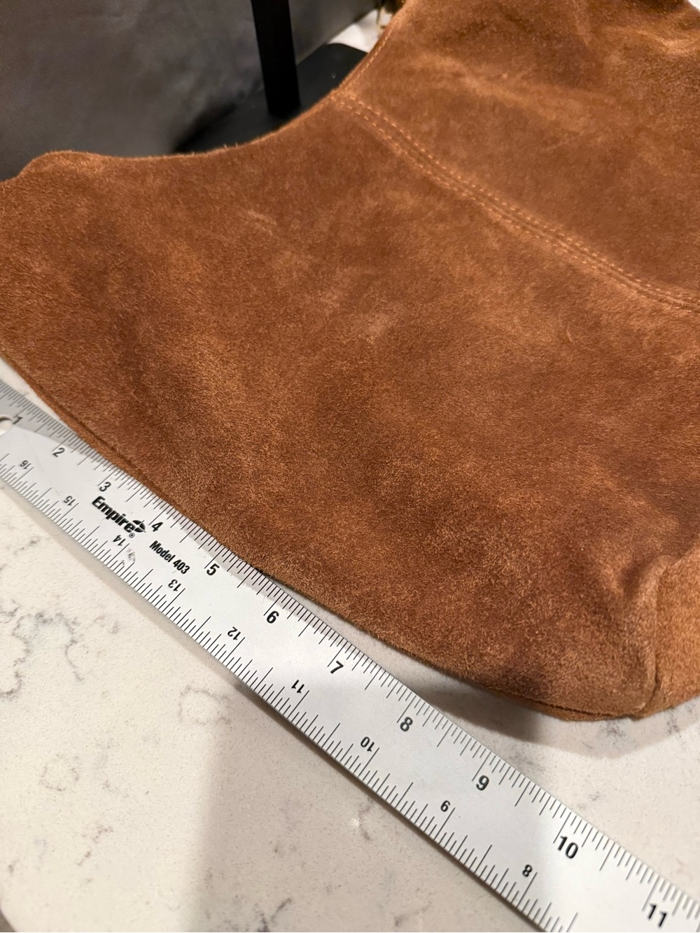 Tan Suede Studded Shoulder Hobo Bag - Unbranded - Picture 12 of 16